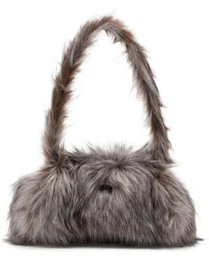 DIESEL エコファーショルダーバッグ - グレー
