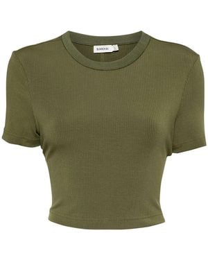 Jonathan Simkhai Cinta Ribbed Cropped Top - Green