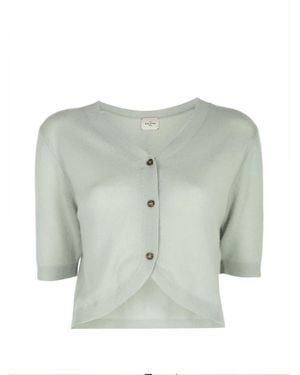 LeKasha Fano Cropped Short-Sleeve Cardigan - Green