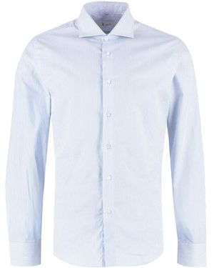 THE (Alphabet) Striped Cotton Shirt - Blue