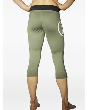 Reebok Logo-Print Cropped Leggings - Green