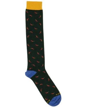 Gallo Calcetines Con Estampado De Chile - Negro