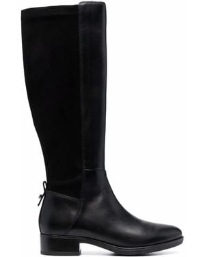 Geox Leather Knee-High Boots - Black