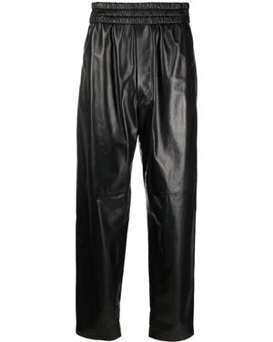 Isabel Marant ハイウエスト レザーパンツ - ブラック