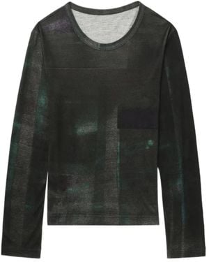 Y's Yohji Yamamoto Printed Long-Sleeve T-Shirt - Green