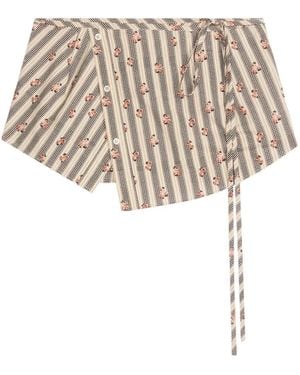 Dries Van Noten Printed Cotton Wrap Belt - Natural