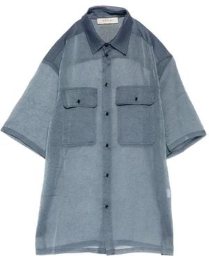Qasimi Crinkled-Finish Short-Sleeved Shirt - Blue