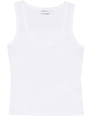 Marella Ribbed Tank Top - White