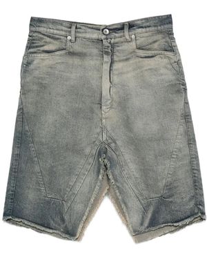 Rick Owens Falda vaquera con paneles deshilachados - Gris