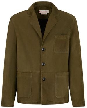 Marni Textured Double-Pocket Blazer - Green