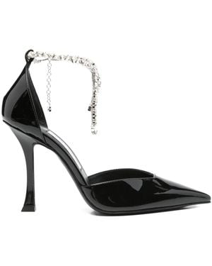 Jimmy Choo 100Mm Stevie Crystal-Embellished Pointed-Toe Court Shoes - Black