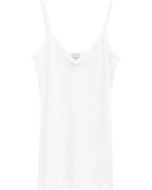Flore Flore Top con cuello en V - Blanco