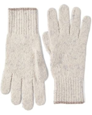 Brunello Cucinelli Guantes con puños de canalé - Blanco