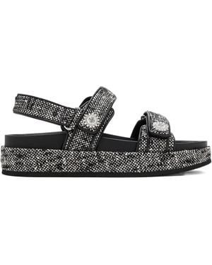 Tory Burch Embellished Platform Sandals - Black