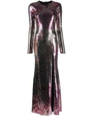 Etro Metallic Floor-Length Dress - Pink