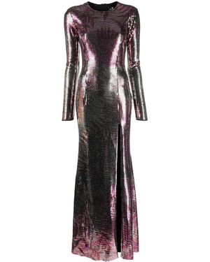 Etro Metallic Floor-Length Dress - Pink