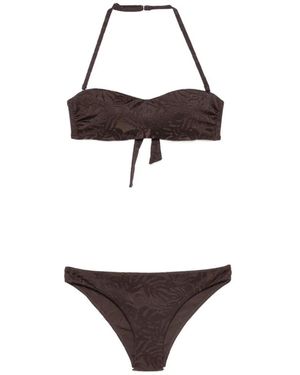 Emporio Armani Jacquard-Logo Bikini - White