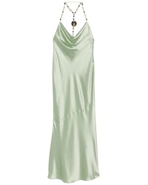 retroféte Odalis Bead-Embellished Cowl-Neck Maxi Dress - Green