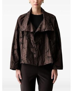 Joseph Ribkoff Marble-Print Draped Jacket - Black