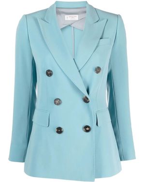 Alberto Biani Double-Breasted Button Blazer - Blue