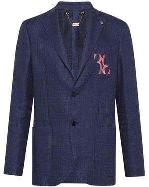 Billionaire Blazer À Poche Plaquée - Blue
