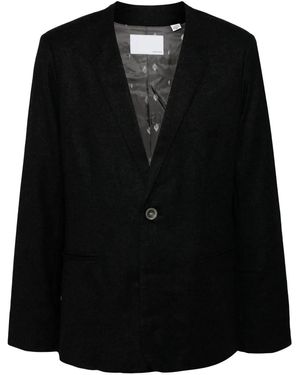 Private Stock Wool Notched-Lapel Single-Breasted Blazer - Black