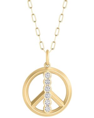 Phillips House 18K Peace-Sign Diamond Necklace - Metallic