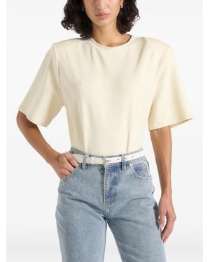 Manière De Voir Wide Shoulder Bodysuit T-Shirt - White