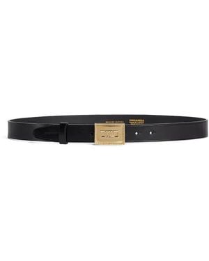 DSquared² Dsq2 Plaque Rectangular-Buckle Belt - White