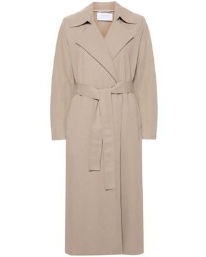 Harris Wharf London Notched-Lapel Belted Trench Coat - Natural