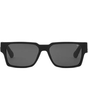 Philipp Plein Logo-Plaque Rectangle-Frame Sunglasses - Grey