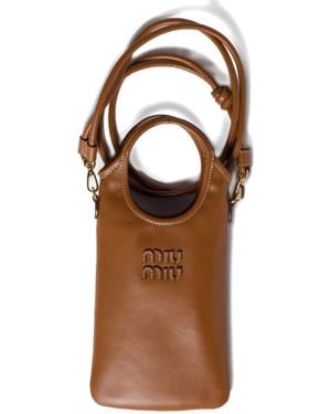 Miu Miu Leather Smartphone Case - Brown