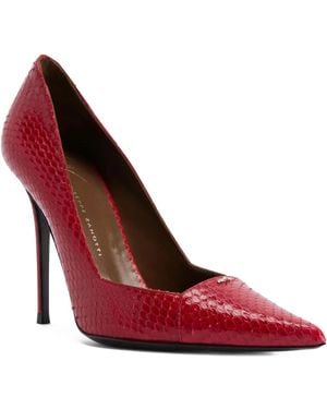 Giuseppe Zanotti Raquel Pumps mit Schlangen-Effekt 105mm - Rot