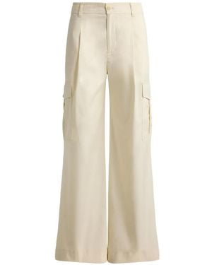 Ralph Lauren Pleated Wide-Leg Cargo Pants - White