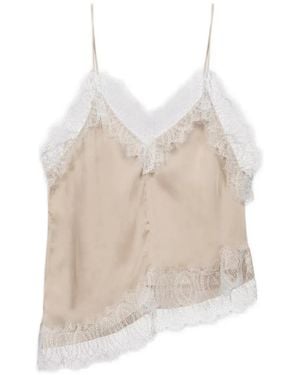 Luisa Cerano Lace-Trim Asymmetric Top - White