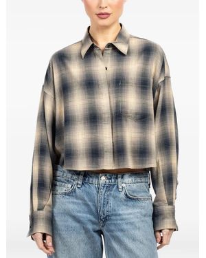 Rag & Bone Chemise Crop À Carreaux - Grey