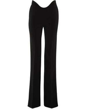 Jean Paul Gaultier Wavy-Waistband Pressed-Crease Pants - Black