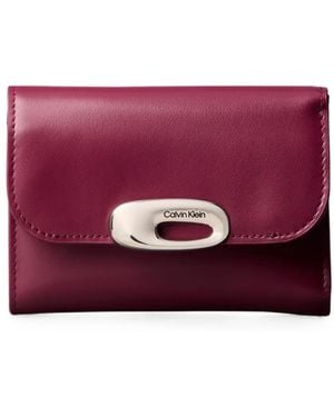 Calvin Klein Logo-Plaque Tri-Fold Wallet - Purple