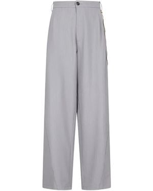 DARKPARK Chain-Detailed Straight Trousers - Grey