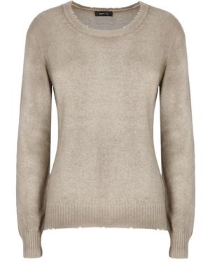 Avant Toi Round-Neck Ribbed Jumper - Natural