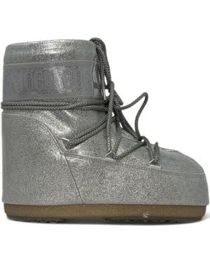 Moon Boot Icon Low Glitter Snow Boots - Grey