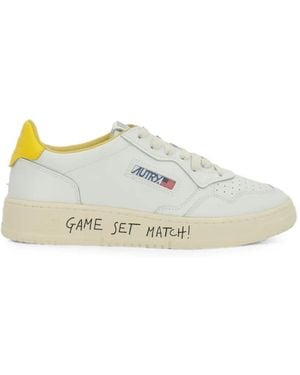 Autry Medalist Perforated Leather Trainers - White