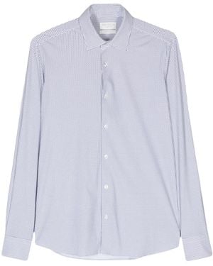 Dell'Oglio Geometric-Print Long-Sleeve Shirt - Blue