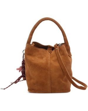 Date Bolso de mano Paniere de ante con tira removible - Marrón