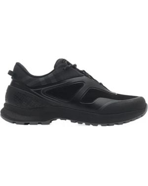 Burberry Check And Mesh Discover Sneakers - Black