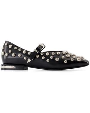 Toga Stud-Embellished Ballet Flats - Black