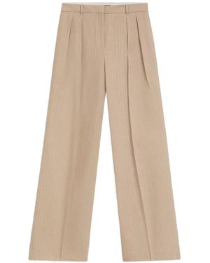 HUGO Pinstripe-Pattern Pleated Trousers - Natural