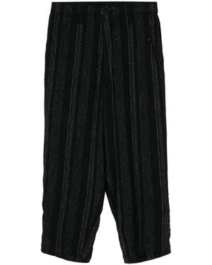 Yohji Yamamoto Men Z-stripe Coin Pocket Trousers - Black
