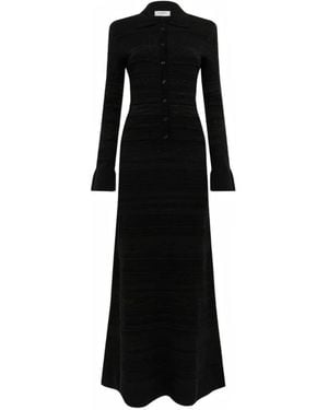 Laneus Jacquard-Knit Slim-Fit Maxi Dress - Black