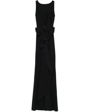 La Petite Robe Di Chiara Boni Robe Longue Drapée À Détail De Nœud - Noir